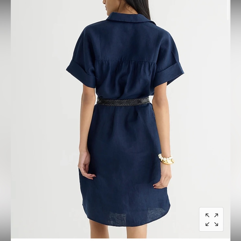 J.Crew Relaxed-Fit Short Sleeve Baird McNutt Irish Linen Shirtdress MP Women’s. - Picture 7 of 7